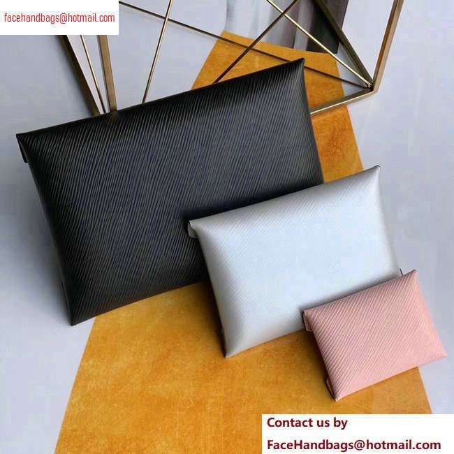 Louis Vuitton Epi Leather Pochette Kirigami Pouch Bag M64186 Black/Silver/Pink 2020