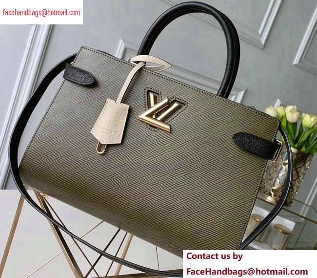 Louis Vuitton Epi Leather Twist Tote Bag M53726 Kaki Creme Noir