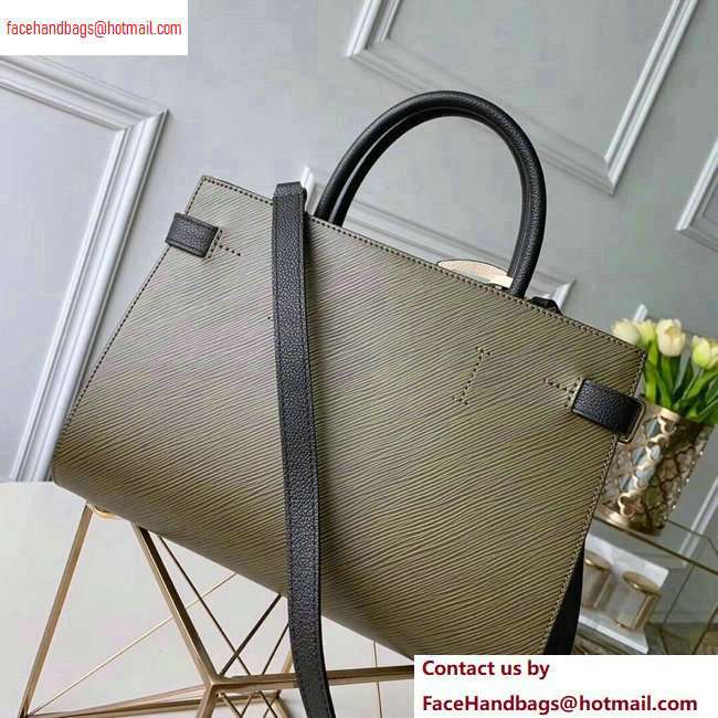 Louis Vuitton Epi Leather Twist Tote Bag M53726 Kaki Creme Noir - Click Image to Close
