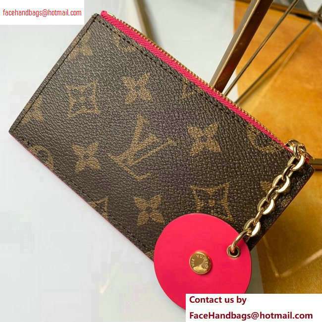 Louis Vuitton Flower Monogram Canvas Zipped Card Holder M67494 Hot Pink 2020