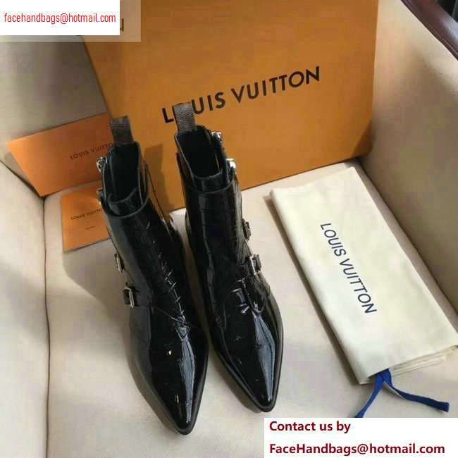 Louis Vuitton Jumble Flat Ankle Boots Croco Pattern Black 2020 - Click Image to Close