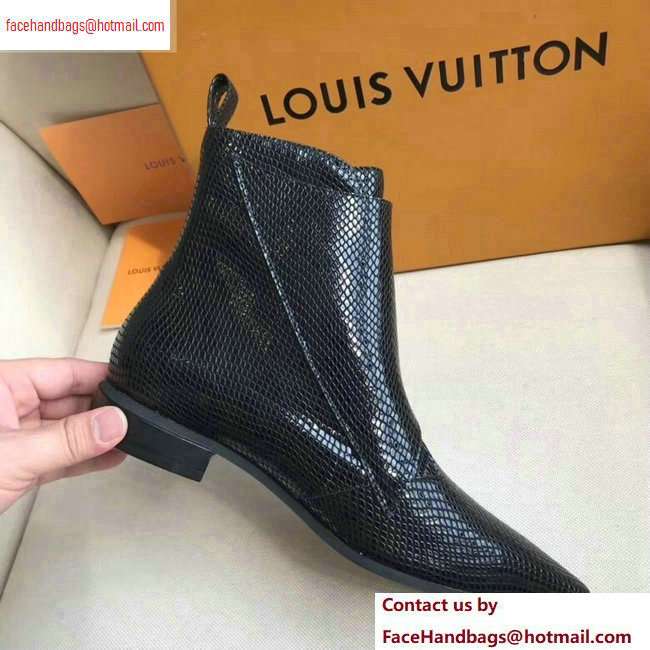 Louis Vuitton Jumble Flat Ankle Boots Python Pattern Black 2020 - Click Image to Close