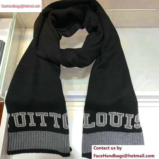 Louis Vuitton Louis Scarf 30x170cm M71234 Noir Blanc 2020 - Click Image to Close