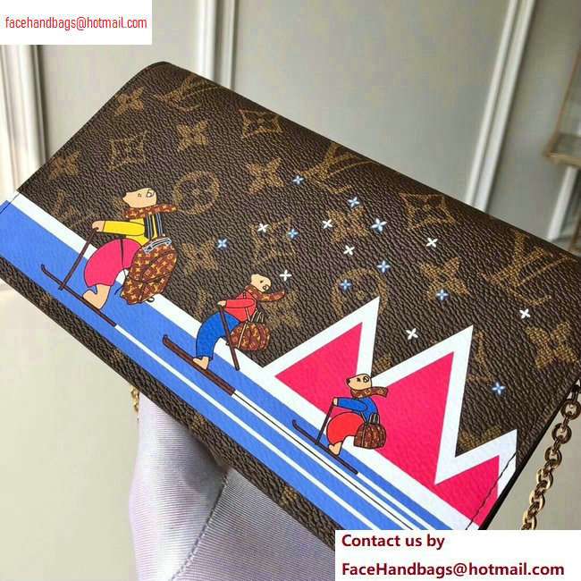 Louis Vuitton Monogram Canvas Chain Pochette Weekend Clutch Bag Bears Print M63857