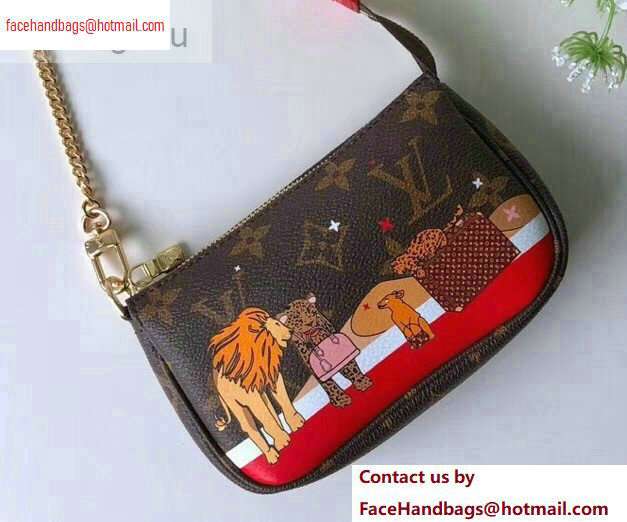 Louis Vuitton Monogram Canvas Mini Pochette Accessoires Bag Lions Print M63830