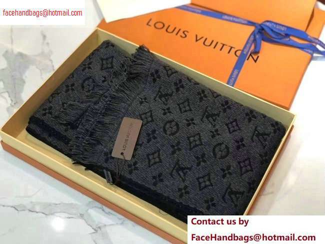 Louis Vuitton Monogram Classic Scarf 190x40cm Dark Gray - Click Image to Close