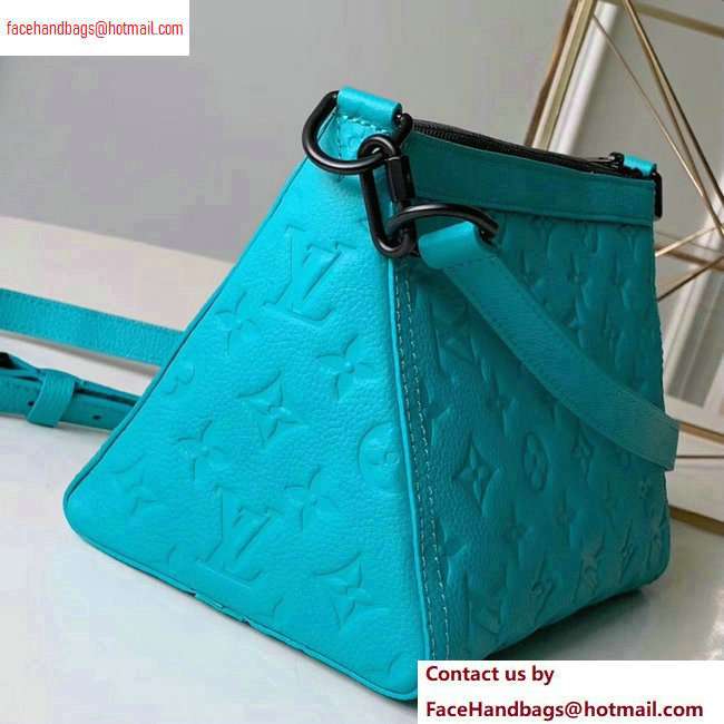 Louis Vuitton Monogram Empreinte Triangle Shaped Messenger Bag M54330 Turquoise 2020 - Click Image to Close