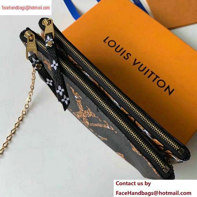 Louis Vuitton Monogram Giant Canvas Pochette Double Zip Bag M67874 Animal Print 2020