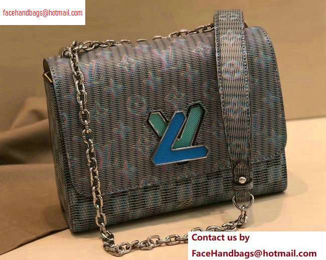 Louis Vuitton Monogram LV Pop Print Twist MM Bag M55480 Blue 2020 - Click Image to Close