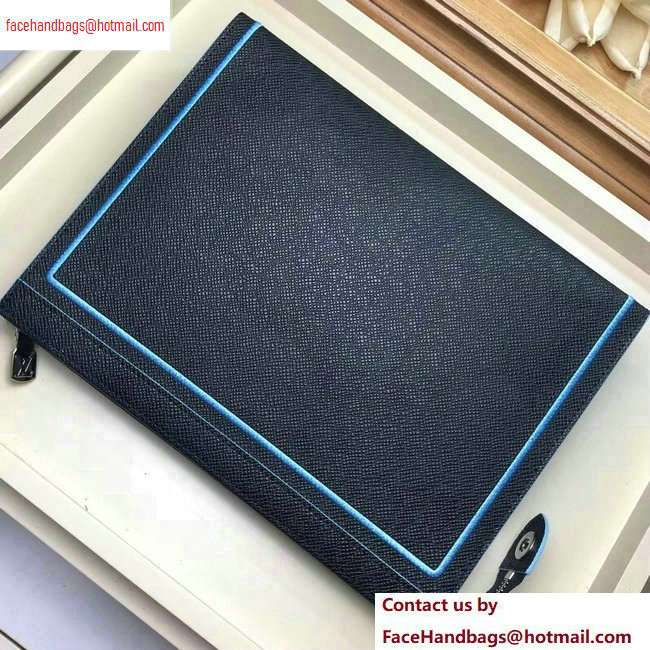 Louis Vuitton Pochette Voyage MM Bag Taiga Leather Outline Black/Blue