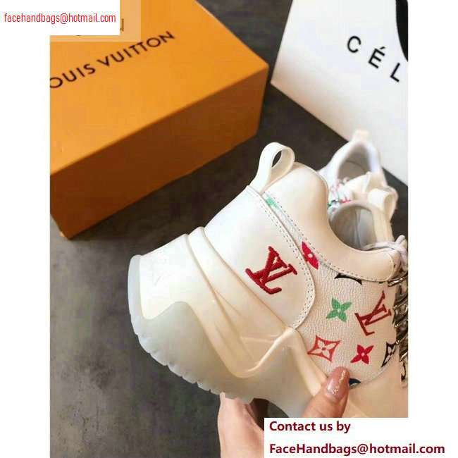 Louis Vuitton Run Away Pulse Sneakers White/Multicolor 2020 - Click Image to Close