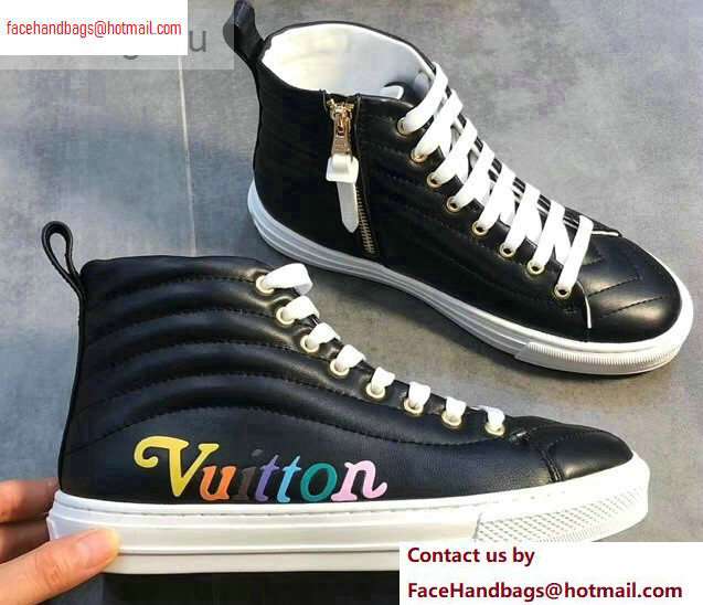Louis Vuitton Stellar Sneakers Boots New Wave Quilted Black 2020