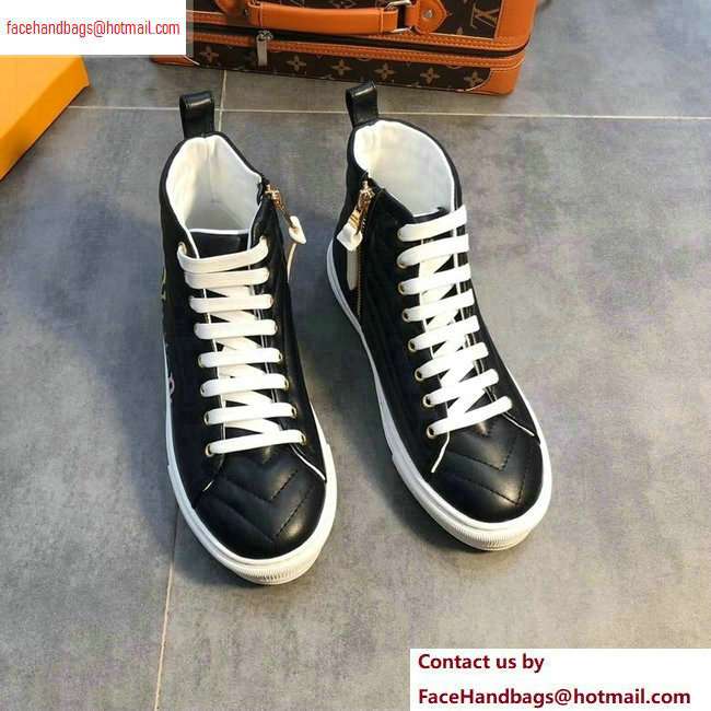 Louis Vuitton Stellar Sneakers Boots New Wave Quilted Black 2020 - Click Image to Close