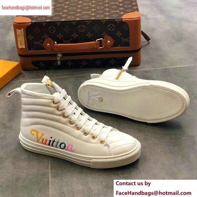 Louis Vuitton Stellar Sneakers Boots New Wave Quilted White 2020 - Click Image to Close