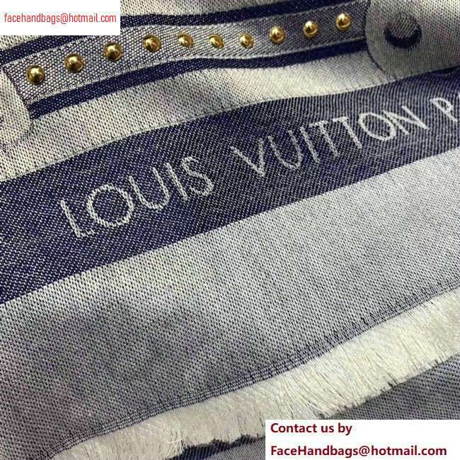Louis Vuitton Studdy Denim Monogram Shawl Scarf 140x140cm Blue M73698 2020