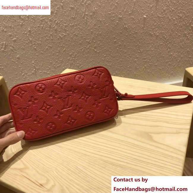 Louis Vuitton Taurillon Monogram Pochette Volga Pouch Bag M53554 RED 2020