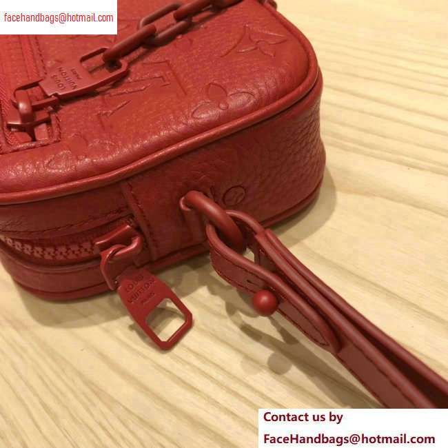 Louis Vuitton Taurillon Monogram Pochette Volga Pouch Bag M53554 RED 2020