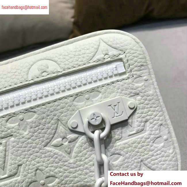 Louis Vuitton Taurillon Monogram Pochette Volga Pouch Bag M53554 white 2020