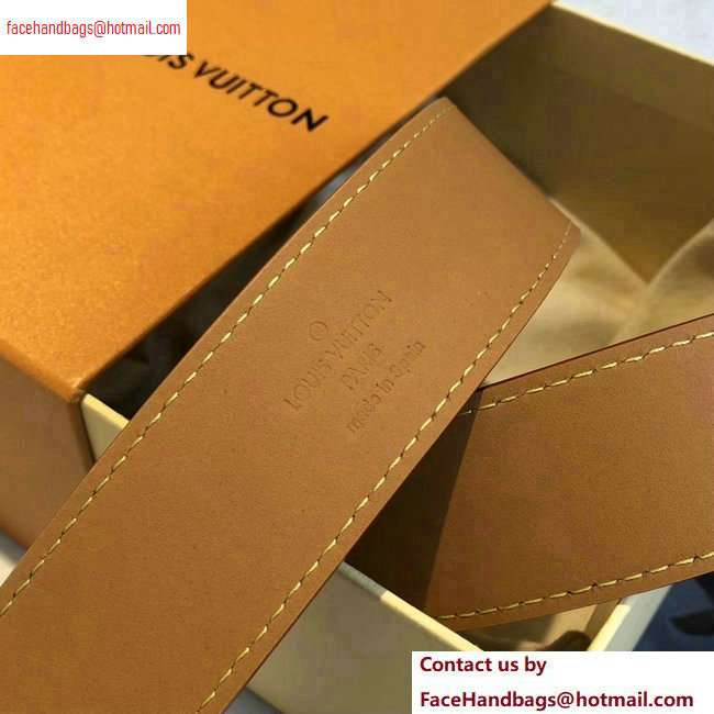 Louis Vuitton Width 3.5cm Leather Signature Belt Khaki 2020