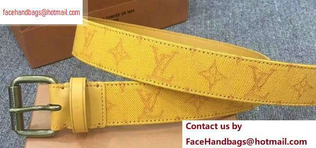 Louis Vuitton Width 3.5cm Monogram Denim Signature Belt Yellow 2020 - Click Image to Close