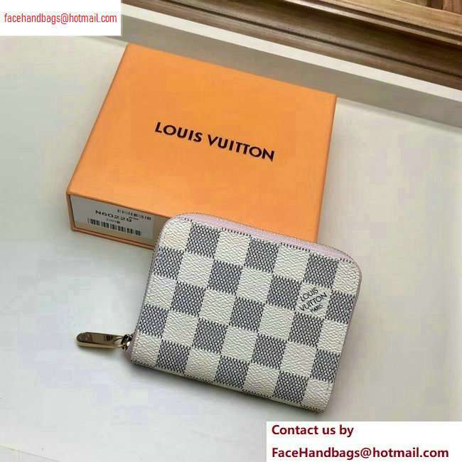 Louis Vuitton Zippy Coin Purse Damier Azur Canvas N60229 Rose Ballerine