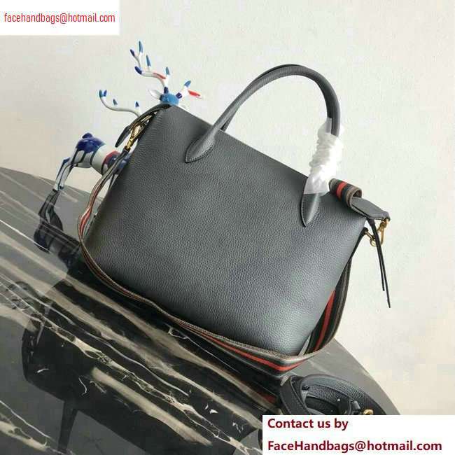 PRADA Calf leather TOTE bag 1BA157 gray - Click Image to Close