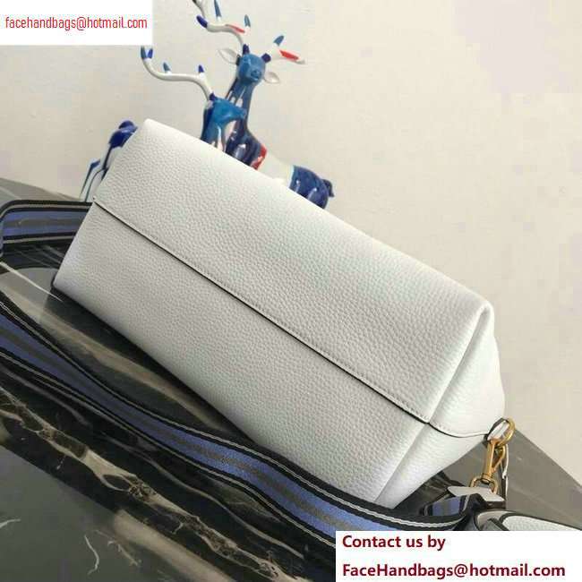 PRADA Calf leather TOTE bag 1BA157 white - Click Image to Close