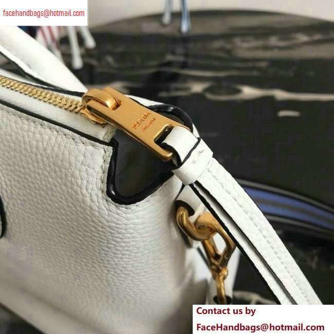 PRADA Calf leather TOTE bag 1BA157 white - Click Image to Close