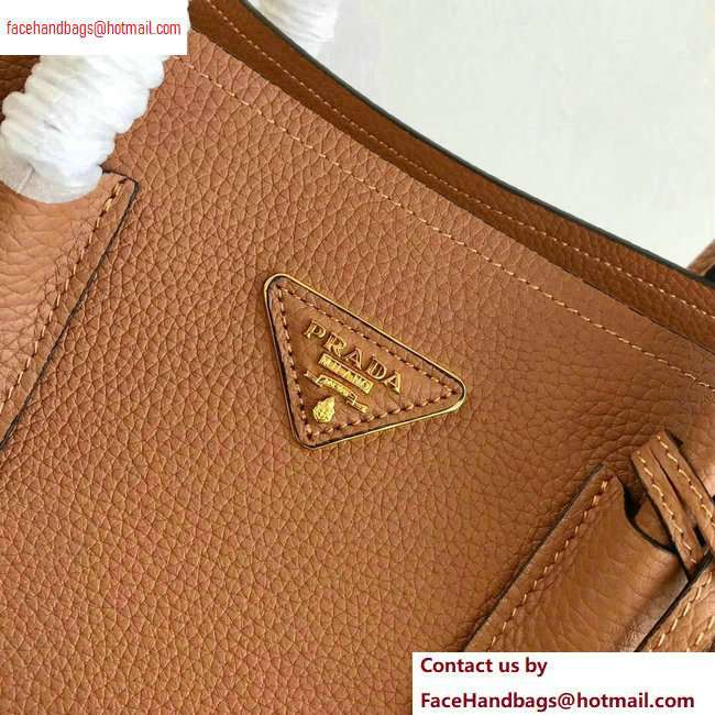 Prada Grained Leather Double Medium Tote Bag 1BG775/1BG008 Khaki - Click Image to Close