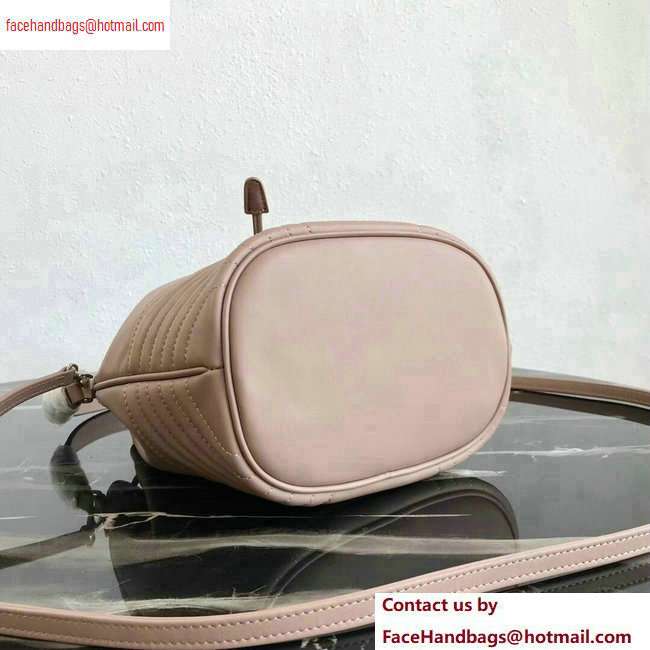 Prada Leather Bucket Bag 1BH038 Nude