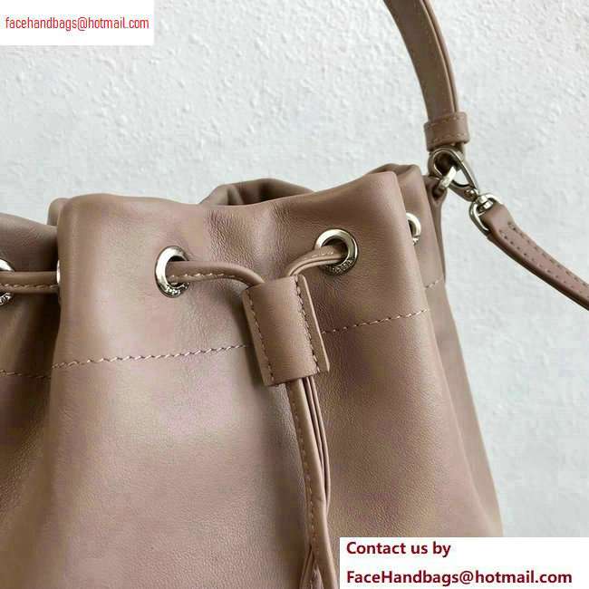 Prada Leather Bucket Bag 1BH038 Nude