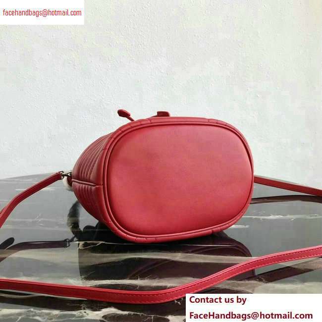 Prada Leather Bucket Bag 1BH038 Red