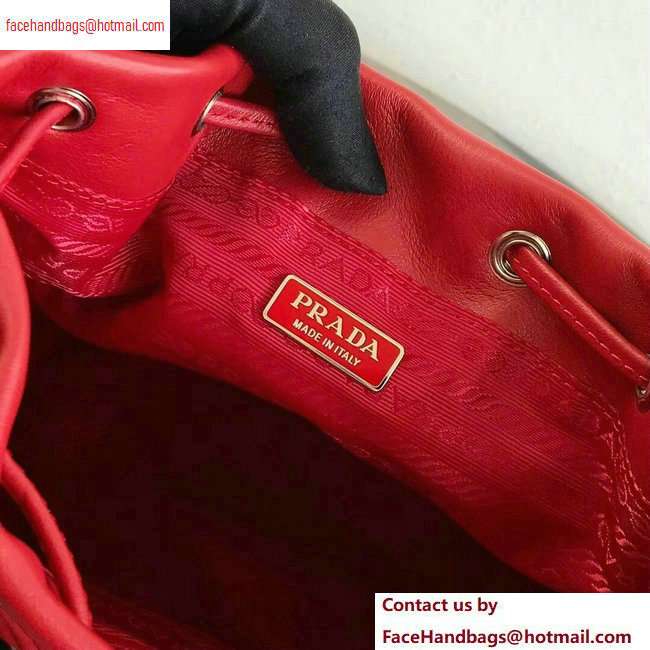Prada Leather Bucket Bag 1BH038 Red