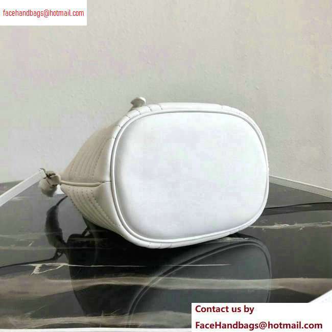 Prada Leather Bucket Bag 1BH038 White