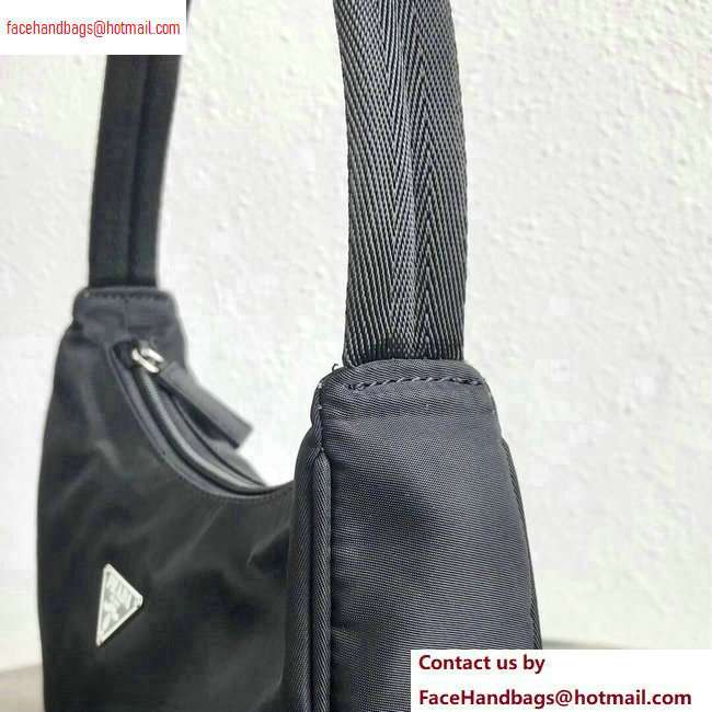 Prada Nylon Hobo Bag MV515 Black 2020 - Click Image to Close