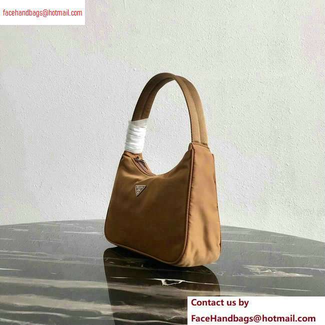 Prada Nylon Hobo Bag MV515 Brown 2020