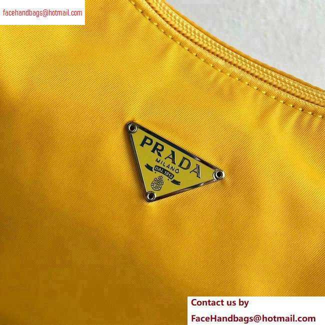 Prada Nylon Hobo Bag MV515 Yellow 2020