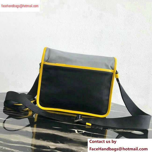 Prada Nylon Shoulder Bag 2VD769 Gray/Yellow/Black 2020