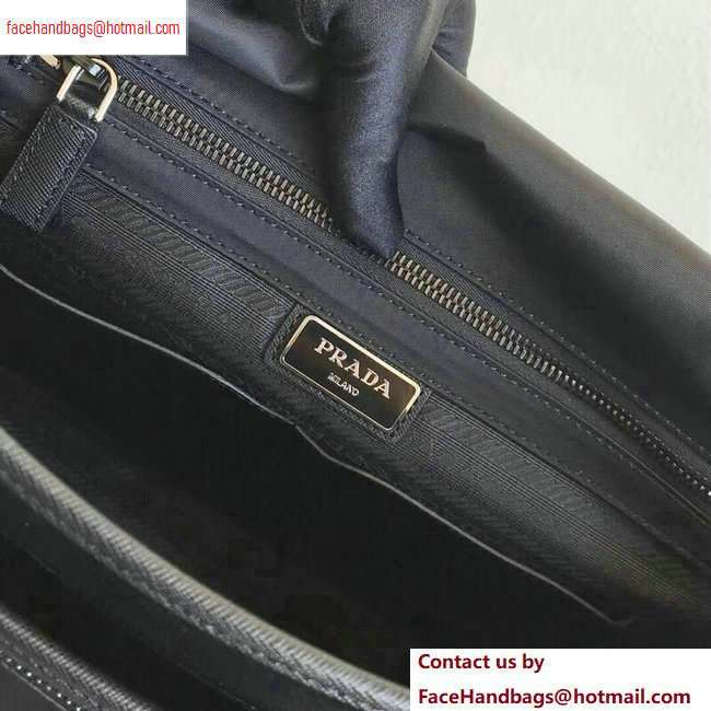 Prada Nylon and Saffiano Leather Shoulder Bag 2VD768 Black 2020