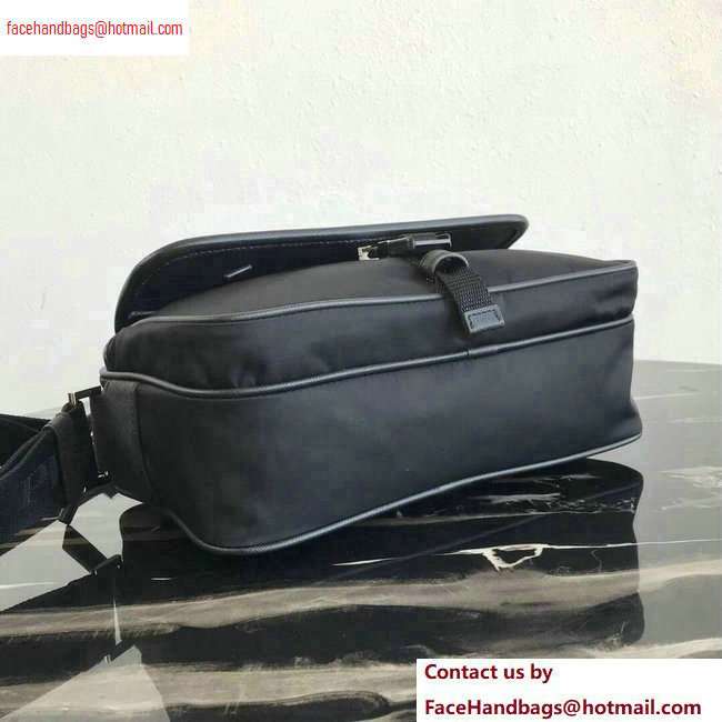 Prada Nylon and Saffiano Leather Shoulder Bag 2VH074 Black 2020