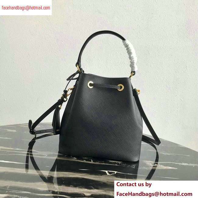 Prada Saffiano Leather Bucket Bag 1BZ032 Black