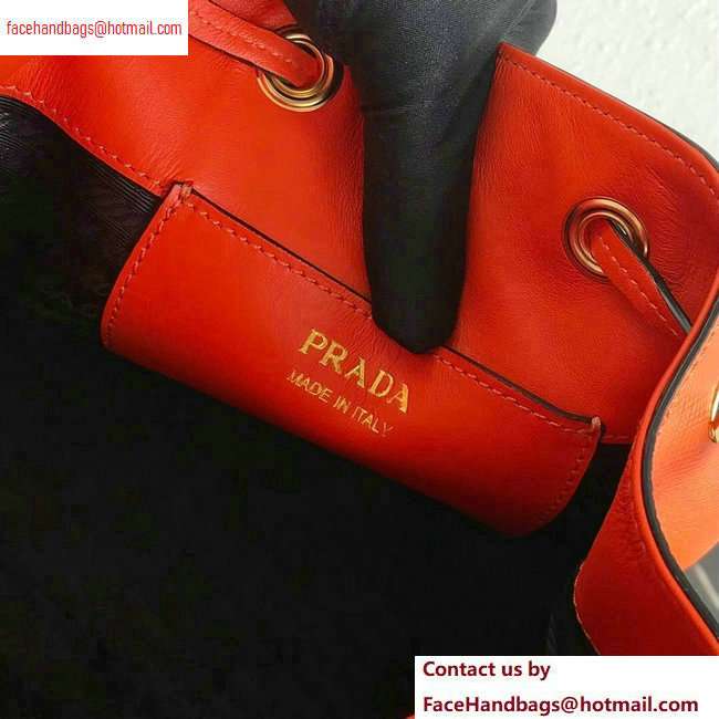 Prada Saffiano Leather Bucket Bag 1BZ032 Orange