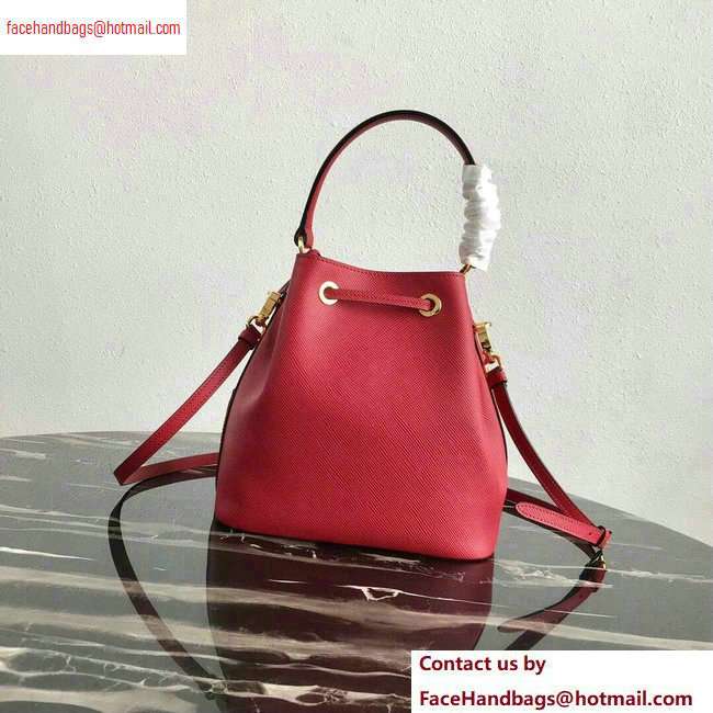 Prada Saffiano Leather Bucket Bag 1BZ032 Red