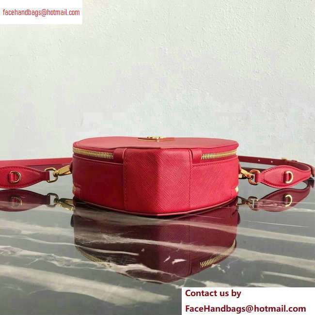Prada Saffiano Leather Heart Odette Bag 1BH144 Red 2020