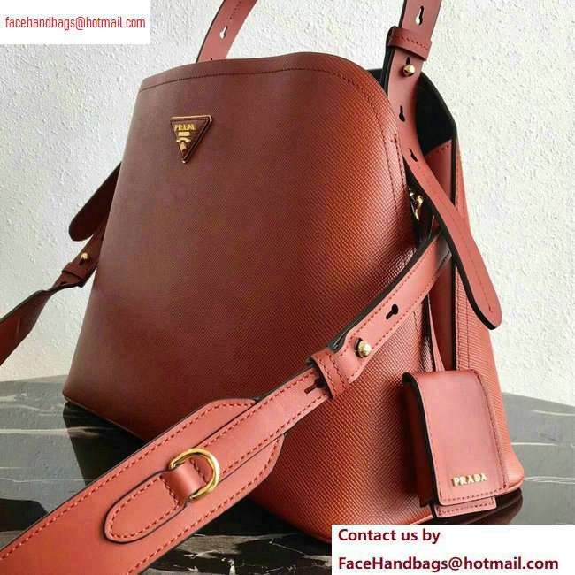 Prada Saffiano Leather Matinee Medium Handbag 1BA249 Red 2020