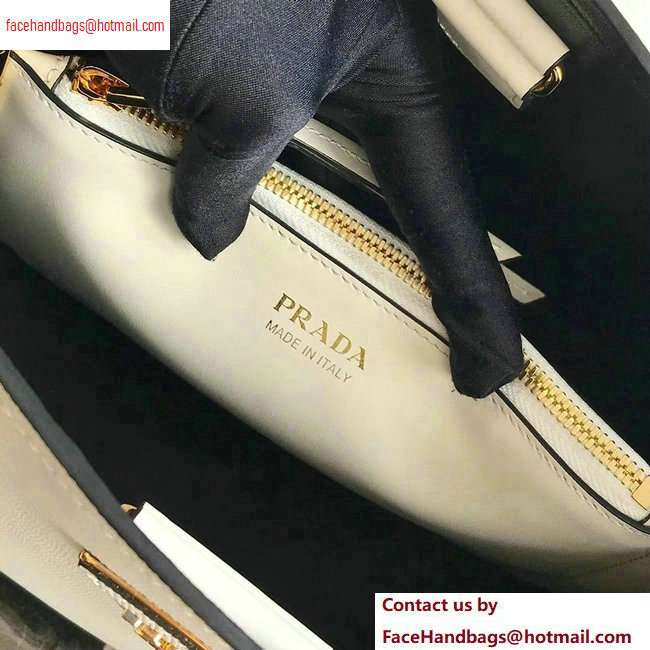 Prada Saffiano Leather Matinee Medium Handbag 1BA249 White 2020