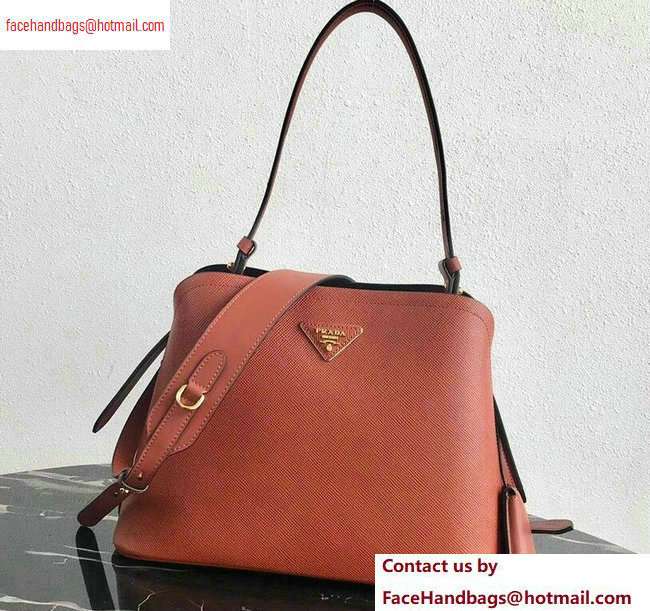 Prada Saffiano Leather Matinee Small Handbag 1BA251 Red 2020