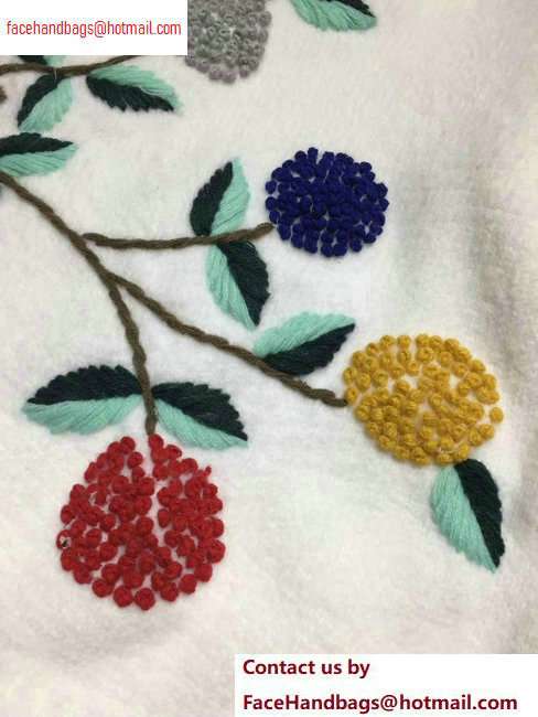 Saint Laurent Flower Knit Sweater White 2020