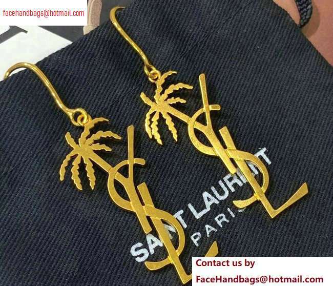 Saint Laurent Monogram Palm Earrings In Metal 584129 - Click Image to Close