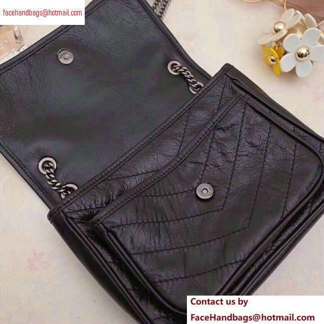 Saint Laurent Niki Baby Bag in Vintage Leather 533037 Black